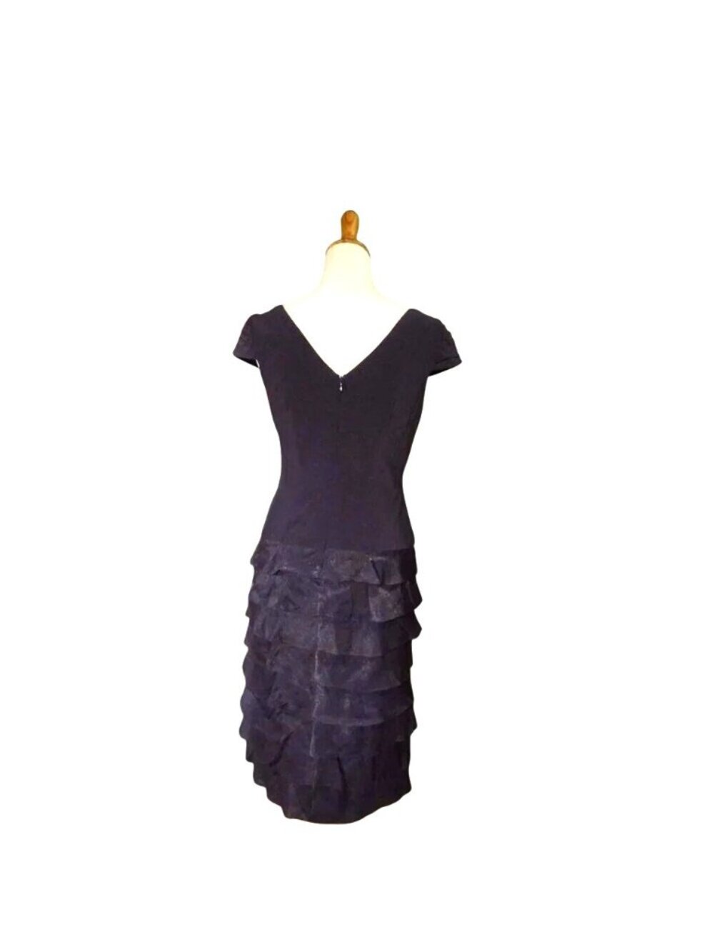 🆕 ADRIANNA PAPELL Jersey Taffeta Shutter Pleat Cocktail Dress Purple 8 - Picture 6 of 9